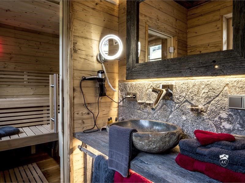 Private Sauna im Badezimmer Chalet 1
