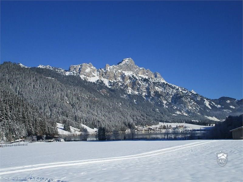 Ausblick auf den See im Winter
