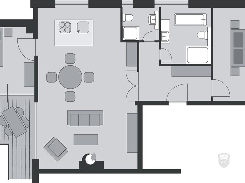 Grundriss Apartment 3