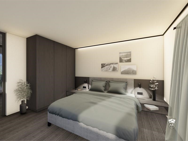 Schlafzimmer mit Doppelbett animierte Darstellung