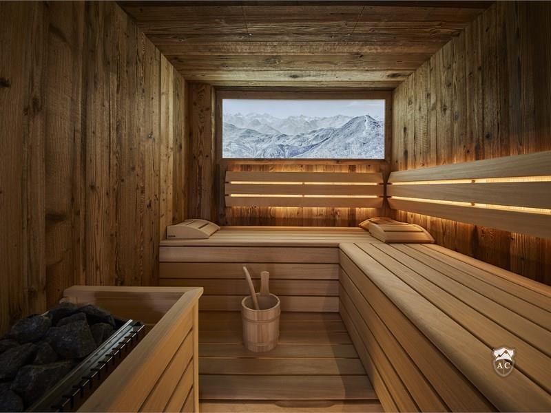 Sauna mit Panoramafenster Chalet 2